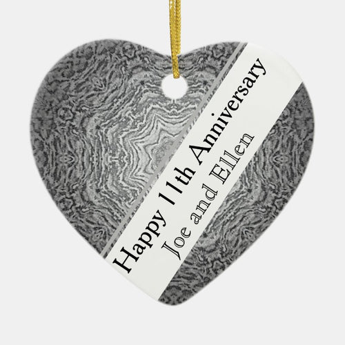 11Th Wedding Anniversary, Steel Anniversary Ceramic Ornament