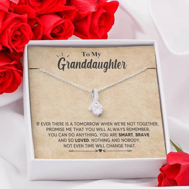 Granddaughter Necklace, To My Granddaughter You Are Smart, Brave and So Loved, Necklace for Daughter, Alluring Beauty Necklace - TGV