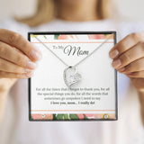 I Love You Mom I Really Do Forever Love Necklace (14K White Gold Finish)