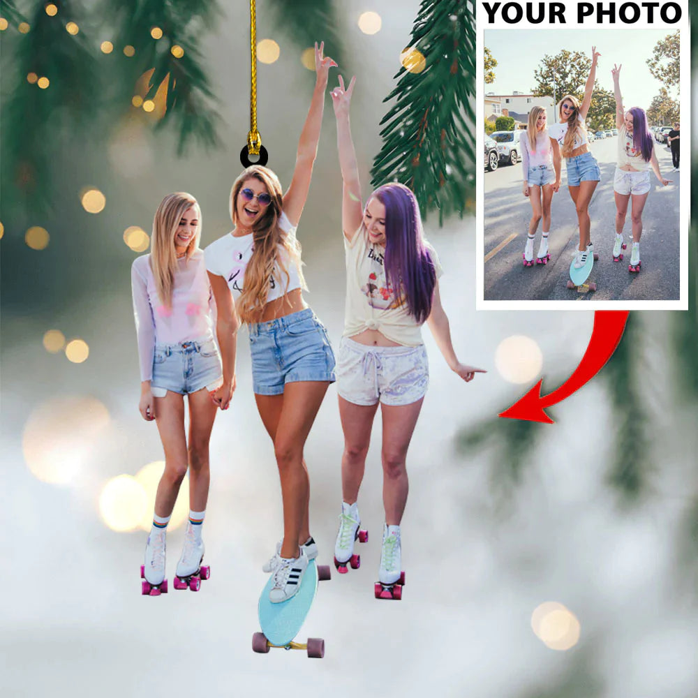 Flat Custom photo Friend Ornament