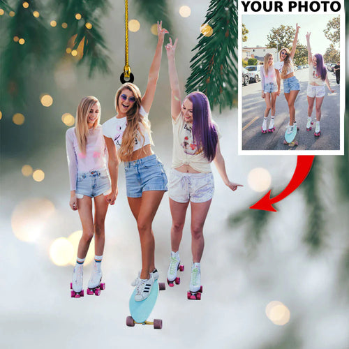 Flat Custom photo Friend Ornament