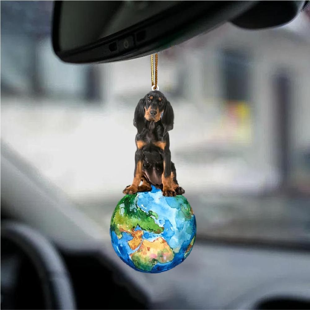 Black And Tan Coonhound-Around My Dog-Two Sided Ornament