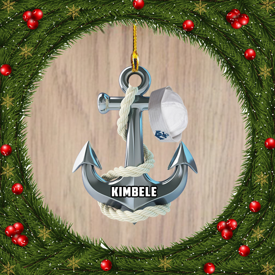 Ornament - Personalized Sailor Custom Name Shaped Ornament, Custom Shaped Flat Ornament Christmas, Christmas Decor
