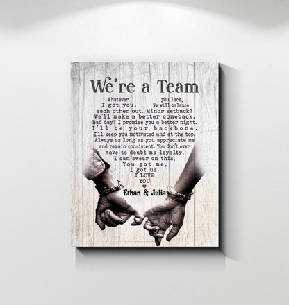 We'Re A Team, Couple Having Date Canvas And Poster, Wall Decor Visual Art