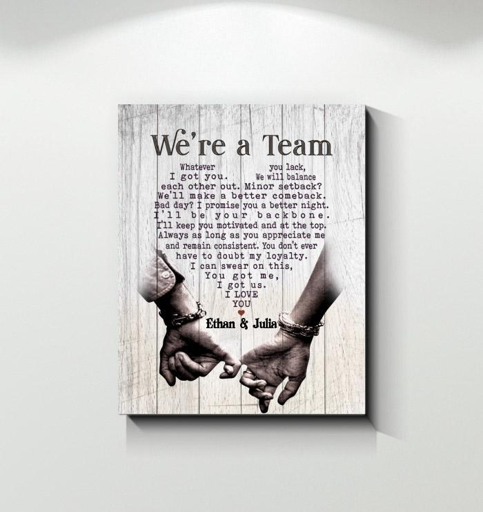 We'Re A Team, Couple Having Date Canvas And Poster, Wall Decor Visual Art
