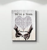 We'Re A Team, Couple Having Date Canvas And Poster, Wall Decor Visual Art