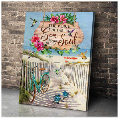 Turtle and Beach The Voice Canvas Wall Art