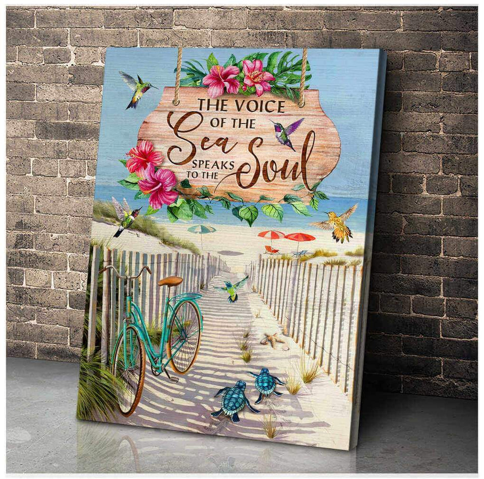 Turtle and Beach The Voice Canvas Wall Art