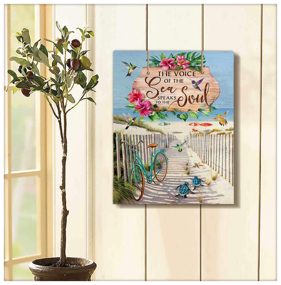 Turtle and Beach The Voice Canvas Wall Art