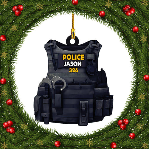 Ornament - Personalized Police Custom Ornament, Custom Shaped Flat Ornament Christmas, Christmas Decor