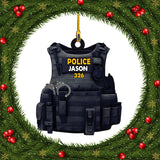 Ornament - Personalized Police Custom Ornament, Custom Shaped Flat Ornament Christmas, Christmas Decor