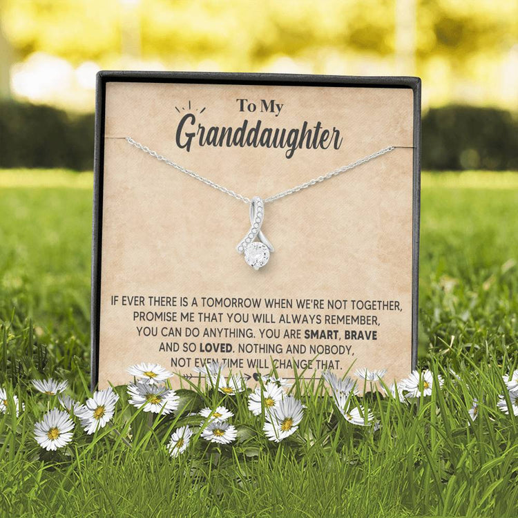 Granddaughter Necklace, To My Granddaughter You Are Smart, Brave and So Loved, Necklace for Daughter, Alluring Beauty Necklace - TGV