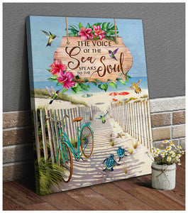 Turtle and Beach The Voice Canvas Wall Art