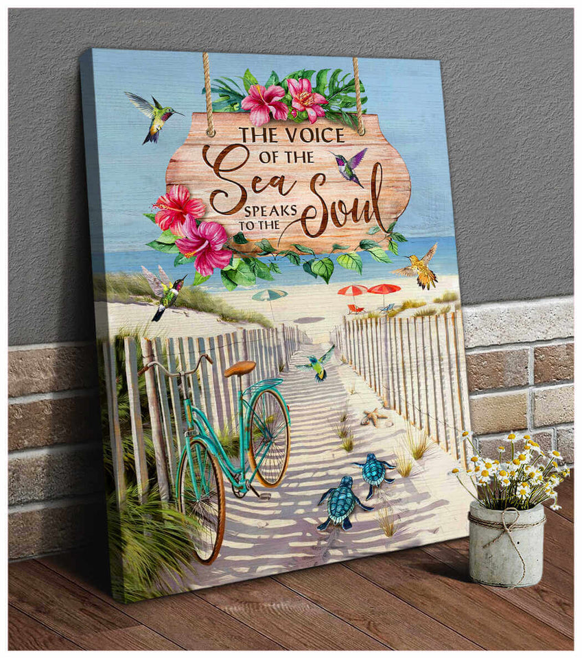 Turtle and Beach The Voice Canvas Wall Art