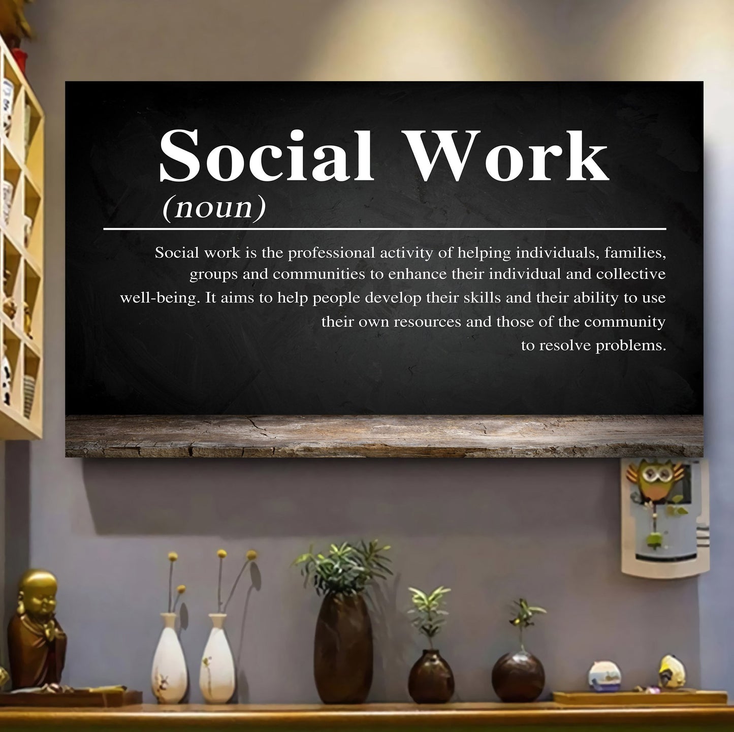 Social Worker Definition Canvas And Poster, Canvas Painting, Wall Decor Visual Art
