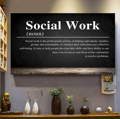 Social Worker Definition Canvas And Poster, Canvas Painting, Wall Decor Visual Art