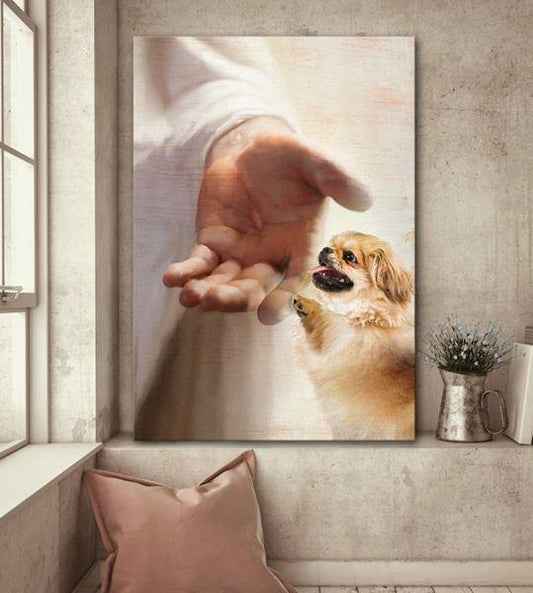 Pekingese Take my hand Canvas And Poster,Canvas Prints,Wall Decor Visual Art