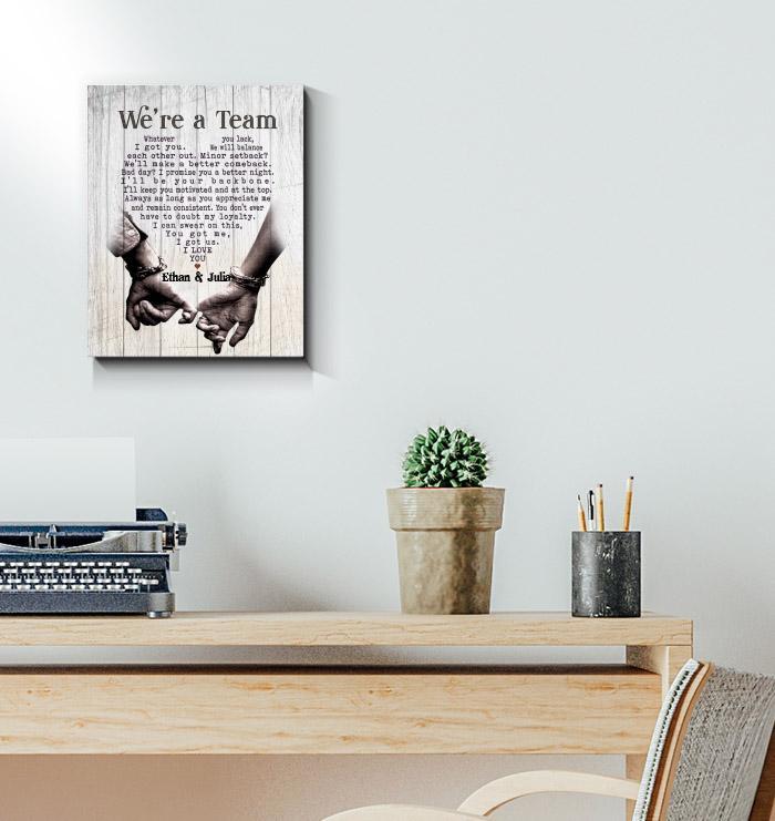 We'Re A Team, Couple Having Date Canvas And Poster, Wall Decor Visual Art