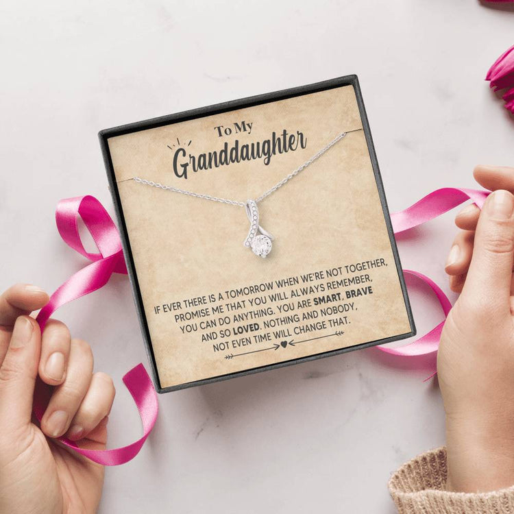 Granddaughter Necklace, To My Granddaughter You Are Smart, Brave and So Loved, Necklace for Daughter, Alluring Beauty Necklace - TGV