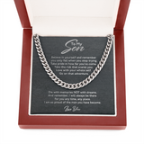 To My Son Necklace Gift - Take pride in how far you've come Take the risk that scares you Love with your whole self Cuban Link Chain Necklace From Mom, Dad 028D - TGV