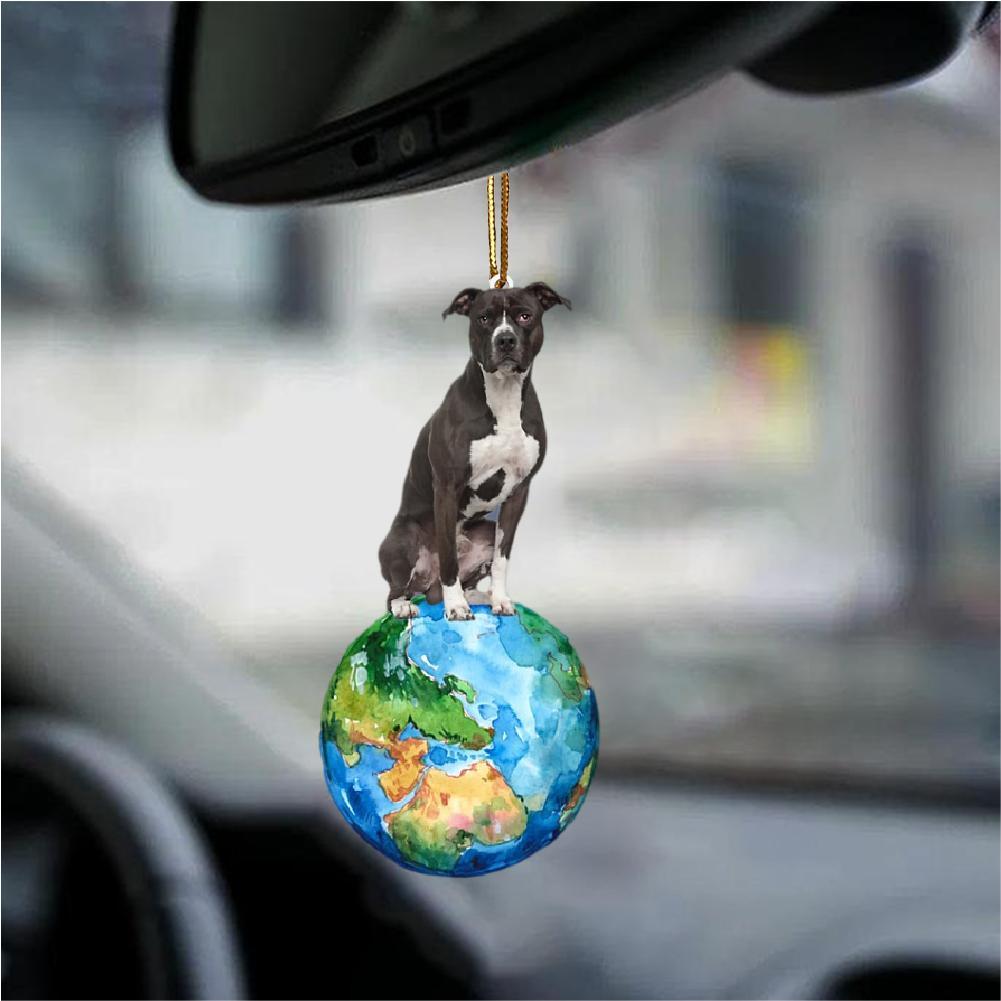 American Pit Pull Terrier-Around My Dog-Two Sided Ornament