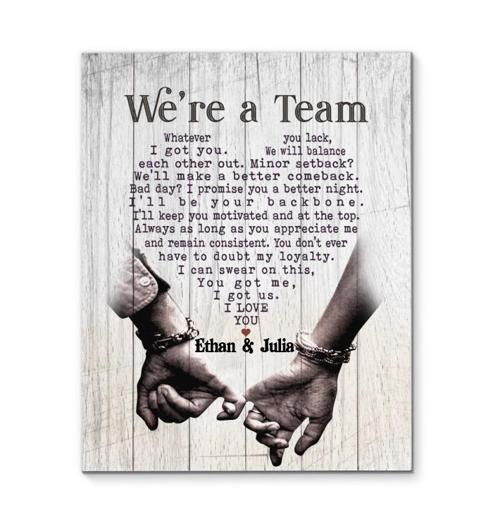 We'Re A Team, Couple Having Date Canvas And Poster, Wall Decor Visual Art