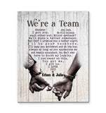 We'Re A Team, Couple Having Date Canvas And Poster, Wall Decor Visual Art