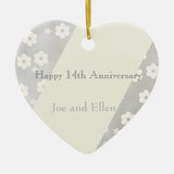 14Th Wedding Anniversary, Ivory Anniversary Ceramic Ornament