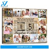 15 Year Wedding Anniversary Gift Personalized Love Canvas
