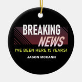 15 Year Work Anniversary 15Th Employee Tenure Ceramic Ornament