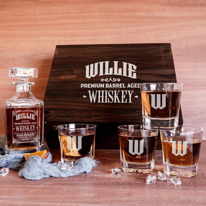 WILLIE Personalized Whiskey Decanter Set 6