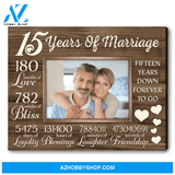 15th Anniversary Wedding Gift Custom 15th Anniversary Gift Personalized Anniversary Canvas