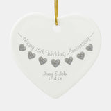 15Th Crystal Wedding Anniversary Heart Ornament