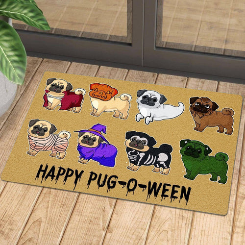 Happy Pug-o-ween Halloween Doormat | Best Outdoor Halloween Decoration