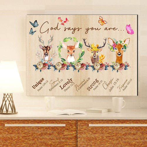 God say you are Deer family Canvas Wall Art, Canvas Home Decor