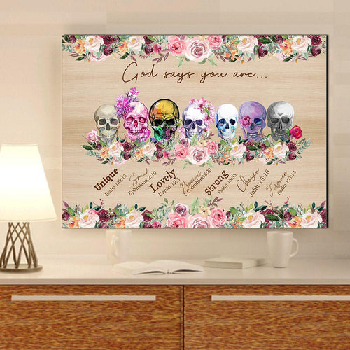 God says you are skull Canvas Wall Art, Canvas Home Decor