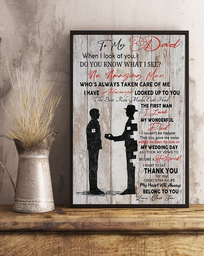 Son To Dad, My Heart Will Always Belong To You Vertical Canvas And Poster, Wall Decor Visual Art, Vintage Posters Gift For Dad, Fathers Day Gifts