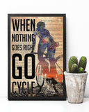 Cycling Nothing Goes Right Vertical Wall Hanging, Wall Decor Visual Art