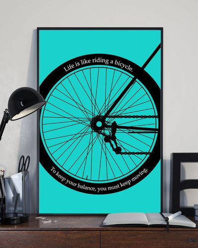 Cycling Life Is Like Riding A Bicycle Vertical Wall Art Prints, Wall Decor Visual Art