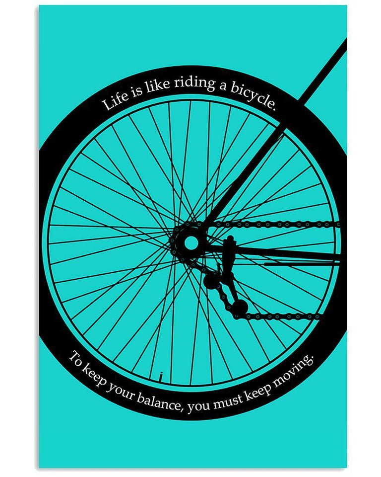 Cycling Life Is Like Riding A Bicycle Vertical Wall Art Prints, Wall Decor Visual Art