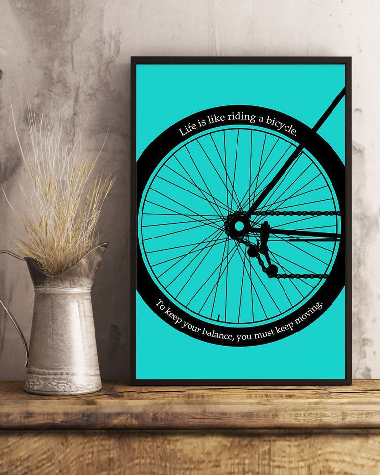 Cycling Life Is Like Riding A Bicycle Vertical Wall Art Prints, Wall Decor Visual Art