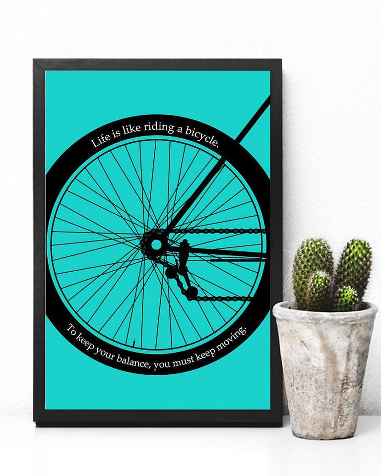 Cycling Life Is Like Riding A Bicycle Vertical Wall Art Prints, Wall Decor Visual Art