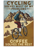 Cycling Solves Most Of My Problems Vertical Wall Hanging, Wall Decor Visual Art