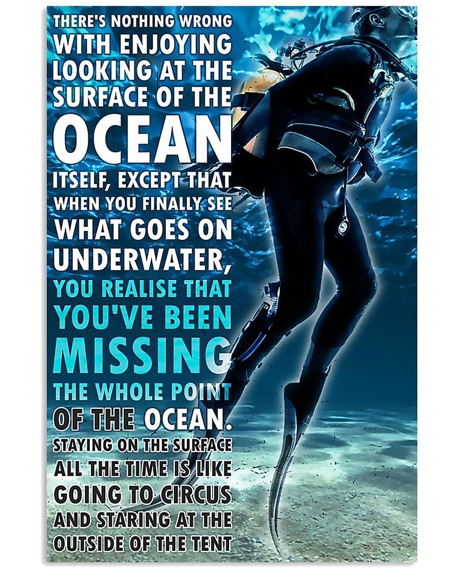 Scuba Divers Enjoying The Ocean Vertical Wall Hanging, Wall Decor Visual Art