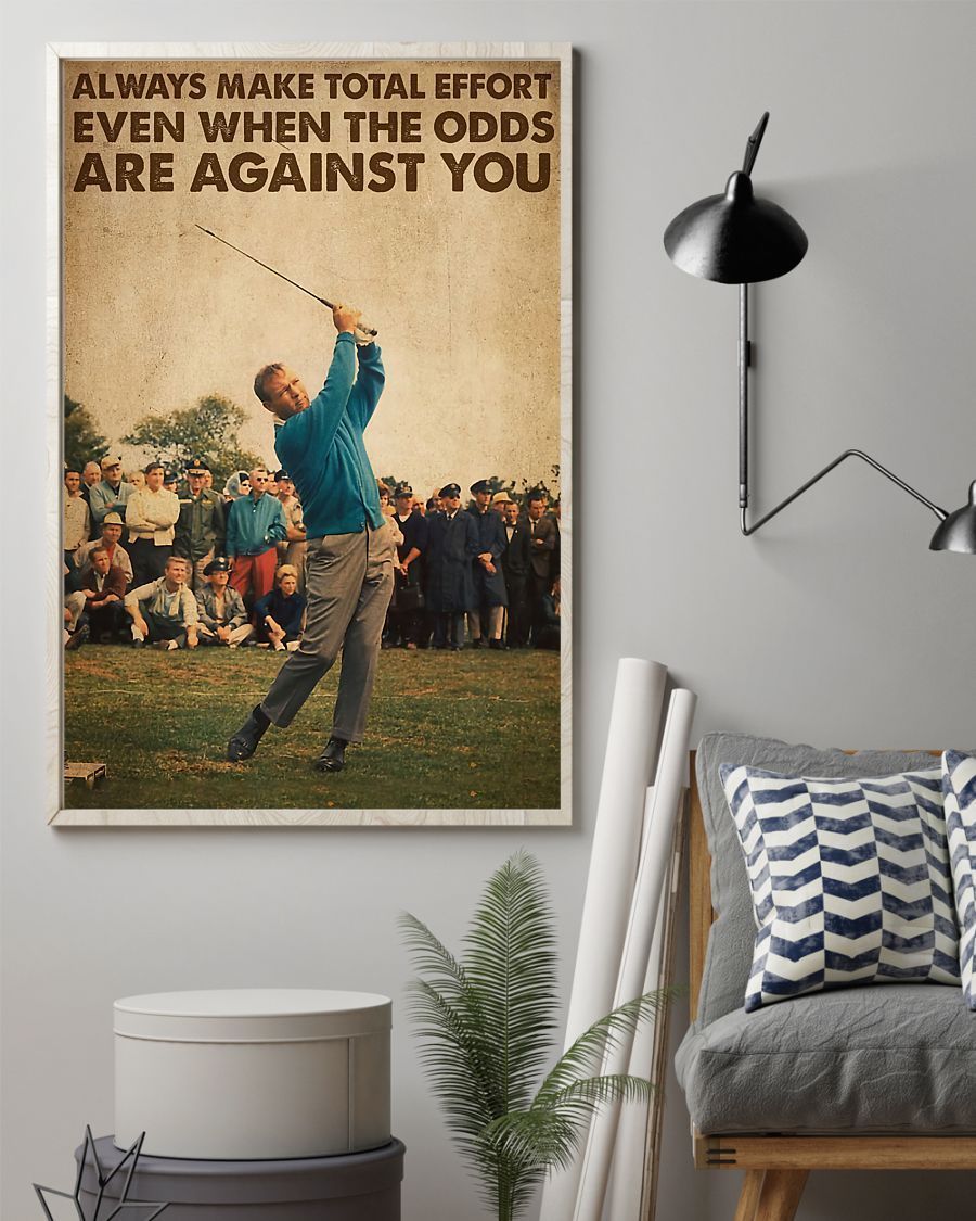 Golf Make Total Effort Vertical Wall Hanging, Wall Decor Visual Art