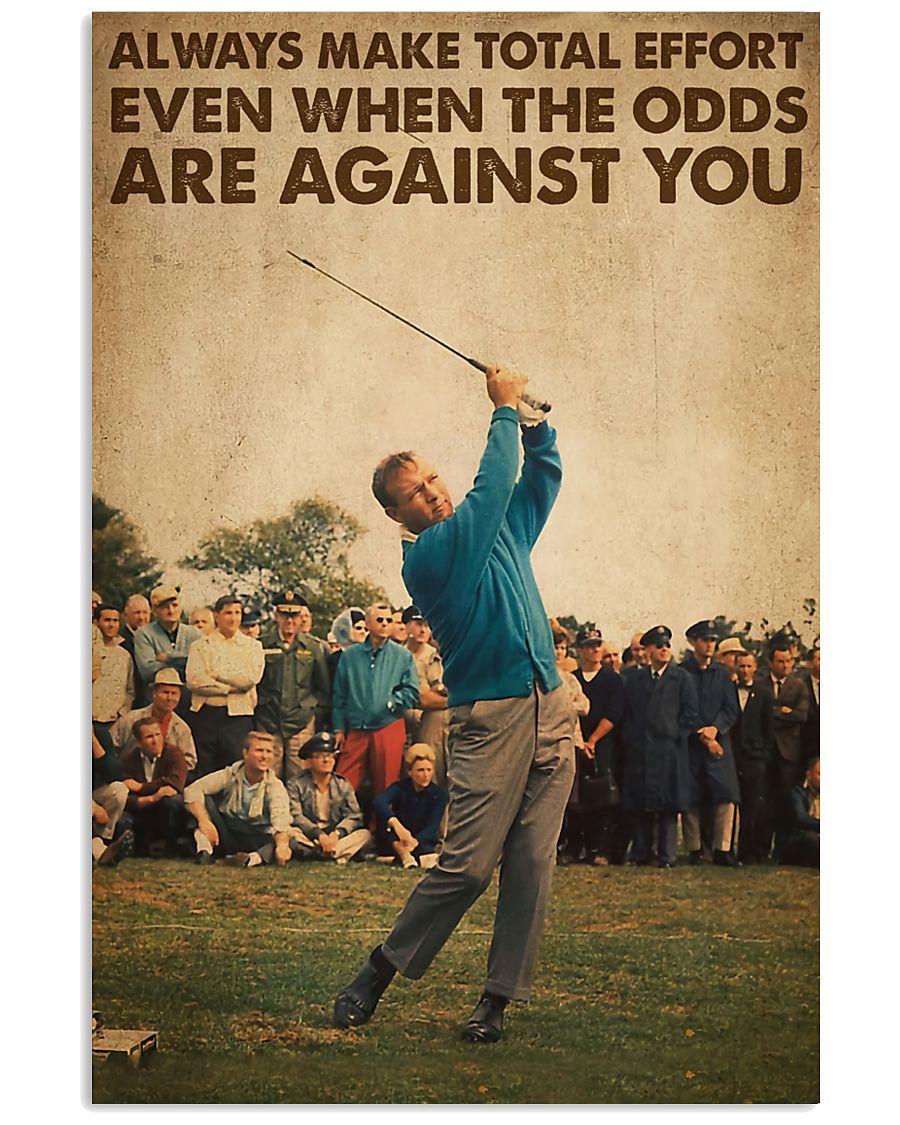 Golf Make Total Effort Vertical Wall Hanging, Wall Decor Visual Art