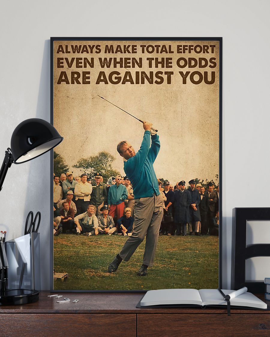 Golf Make Total Effort Vertical Wall Hanging, Wall Decor Visual Art