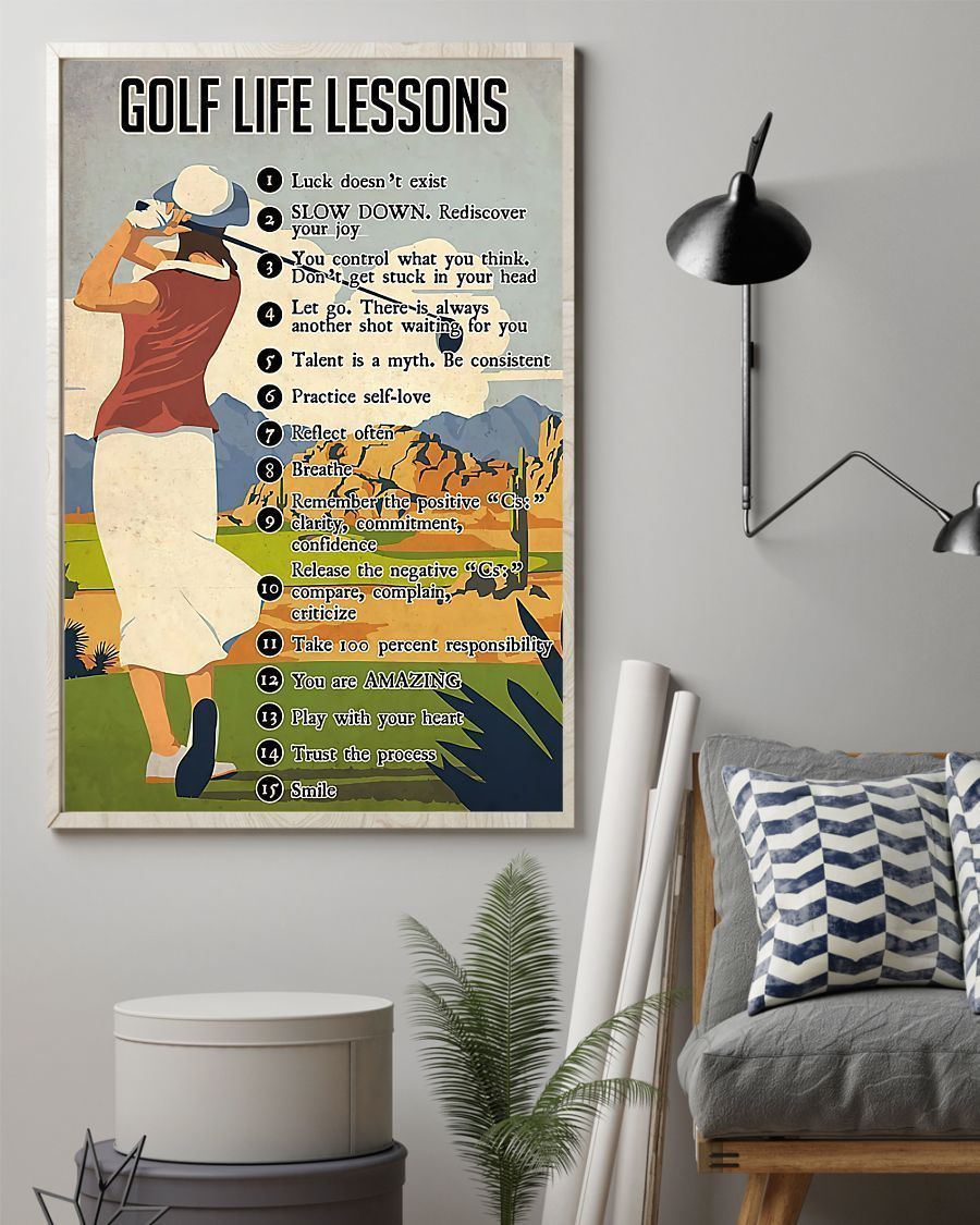 Golf Life Lessons Vertical Wall Hanging, Wall Decor Visual Art