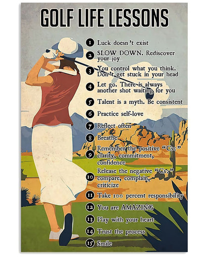 Golf Life Lessons Vertical Wall Hanging, Wall Decor Visual Art