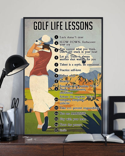 Golf Life Lessons Vertical Wall Hanging, Wall Decor Visual Art
